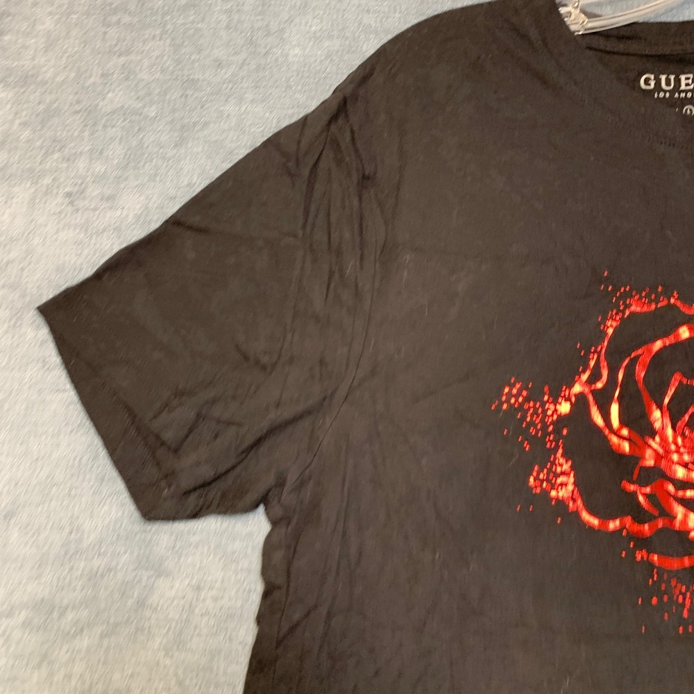 Guess T Shirt Mens Large Black Graphic Print Short Sleeve Crew Neck Pullover Tee - Picture 4 of 16